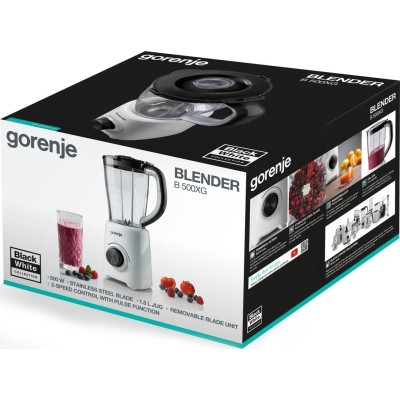 Блендер Gorenje стаціонарний 500Вт, чаша-1500мл, білий (B500XG)