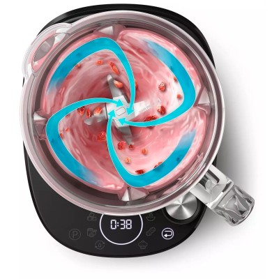 Блендер PHILIPS стаціонарний 1500Вт, чаша-2000мл, скло, чорний (HR3760/00)