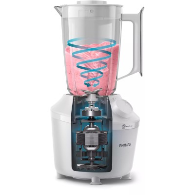 Блендер Philips стаціонарний 3000 series 450Вт, чаша-1900мл, чопер, імпульсний режим, білий (HR2041/17)