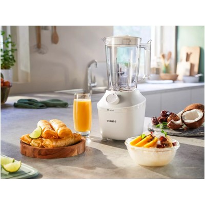 Блендер Philips стаціонарний 3000 series 450Вт, чаша-1900мл, чопер, імпульсний режим, білий (HR2041/17)