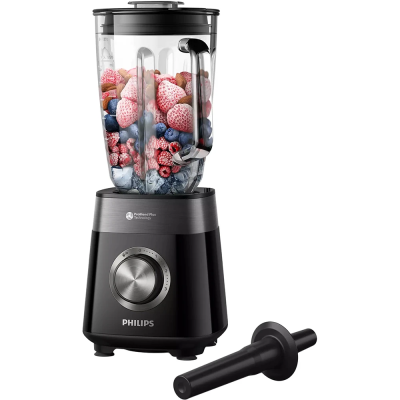 Блендер PHILIPS стаціонарний Series 5000, 1200Вт, чаша-2000мл, скло, чорний (HR3030/00)