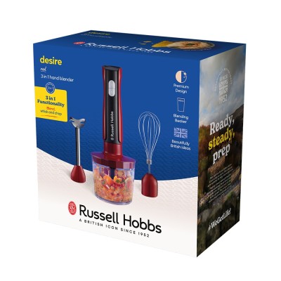 Блендер Russell Hobbs заглибний Desire Red, 500Вт, чаша-500мл, вінчик, міні-подріб., червоний (27140-56) Блендер Russell Hobbs заглибний Desire Red, 500Вт, чаша-500мл, вінчик, міні-подріб., червоний (27140-56)