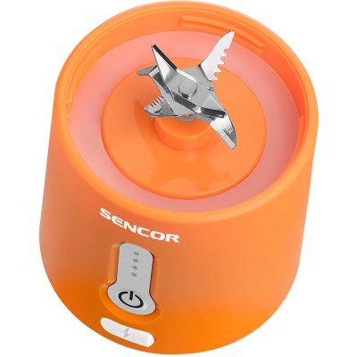 Блендер Sencor портативний для смузі 150Вт, чаша-500мл, USB-C, біло-помаранчевий (SBL133OR)