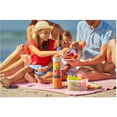 Блендер Sencor портативний для смузі 150Вт, чаша-500мл, USB-C, біло-помаранчевий (SBL133OR)