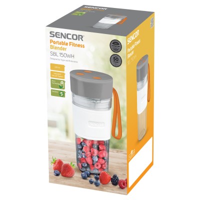 Блендер Sencor портативний для смузі 50Вт, чаша-330мл, USB, біло-сірий (SBL150WH)