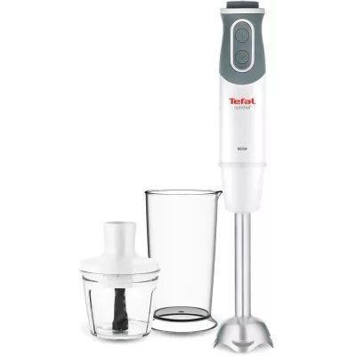 Блендер Tefal заглибний Optichef 800Вт, 3в1, чаша-800мл, чопер-500мл, турборежим, білий (HB641138)
