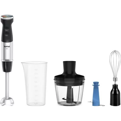 Блендер Tefal заглибний Quickchef+ 1000Вт, 3в1, чаша-800мл, чопер-500мл, турборежим, сріблясто-чорний (HB67E830)