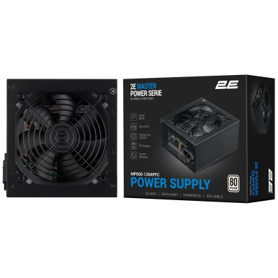 Блок живлення 2E Master Power (650W), >80%, 80+ White, 120мм, 1xMB 24pin(20+4), 1xCPU 8pin(4+4), 3xMolex, 5xSATA, 2xPCIe 8pin(6+
