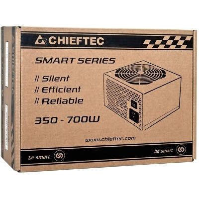 Блок живлення CHIEFTEC Smart (600W), >85%, 120мм, 1xMB 24pin(20+4), 1xCPU 8pin(4+4), 2xMolex, 4xSATA, 2xPCIe 8pin(6+2) (GPS-600A