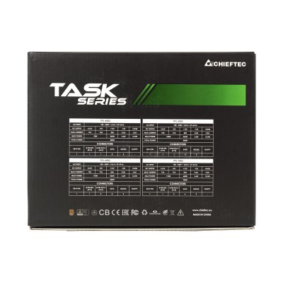 Блок живлення CHIEFTEC Task (600W), >85%, 80+ Bronze, 120мм, 1xMB 24pin(20+4), 1xCPU 8pin(4+4), 3xMolex, 5xSATA, 2xPCIe 8pin(6+2