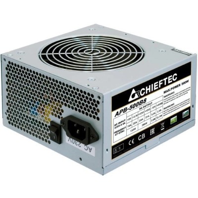 Блок живлення CHIEFTEC Value (500W), >80%, 80+ White(230V Only), 120мм, 1xMB 24pin(20+4), 1xCPU 8pin(4+4), 2xMolex, 3xSATA, 1xPC