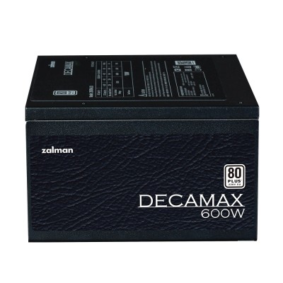 Блок живлення Zalman Decamax (600W) 85%, 80 Plus, 120мм, 1xMB 24pin(20+4), 1xCPU 8pin(4+4), 3xMolex, 6xSATA, 2xPCIe 8pin(6+2) (Z