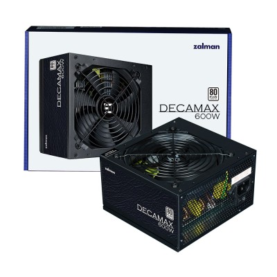 Блок живлення Zalman Decamax (600W) 85%, 80 Plus, 120мм, 1xMB 24pin(20+4), 1xCPU 8pin(4+4), 3xMolex, 6xSATA, 2xPCIe 8pin(6+2) (Z