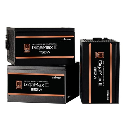 Блок живлення Zalman Gigamax 3 (850W), 88%, 80+ Bronze, 120мм, 1xMB 24pin(20+4), 2xCPU (8pin(4+4)+8pin), 3xMolex, 6xSATA, 4xPCIe Блок живлення Zalman Gigamax 3 (850W), 88%, 80+ Bronze, 120мм, 1xMB 24pin(20+4), 2xCPU (8pin(4+4)+8pin), 3xMolex, 6xSATA, 4xPCIe