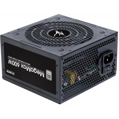 Блок живлення Zalman Megamax (600W), 83%, 80+ White, 120мм, 1xMB 24pin(20+4), 2xCPU (8pin+4pin) 4xMolex, 6xSATA, 2xPCIe 8pin(6+2