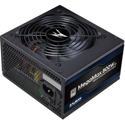 Блок живлення Zalman Megamax (800W), 83%, 80+ White, 120мм, 1xMB 24pin(20+4), 2xCPU (8pin+(4+4)pin) 4xMolex, 8xSATA, 4xPCIe 8pin