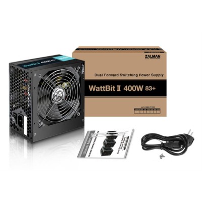 Блок живлення Zalman Wattbit II (400W), 83%, 120мм, 1xMB 24pin(20+4), 1xCPU 8pin(4+4), 3xMolex, 4xSATA, 2xPCIe 8pin(6+2) (ZM400-