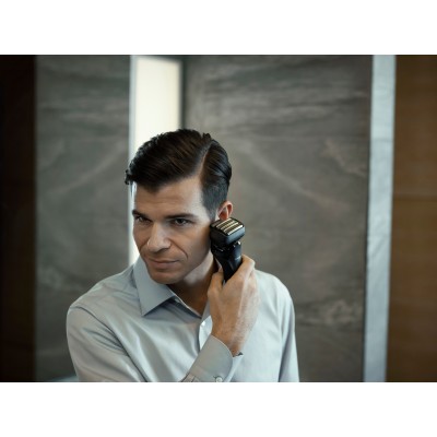 Бритва електр. Panasonic сіткова, 14000 об/хв, бритв.головок-6, Li-Ion, сух.+волог., тример, чорний (ES-LS6A-K820)