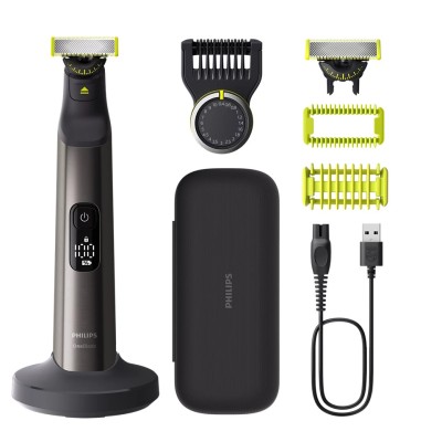 Бритва електр. Philips OneBlade Pro 360, Li-Ion, сух.+волог., індикатор заряду, твердий чохол, чорний (QP6652/61)