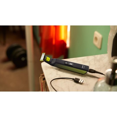 Бритва електр. Philips OneBlade Pro, Li-Ion, сух.+волог., індикатор заряду, чорний (QP6506/15)