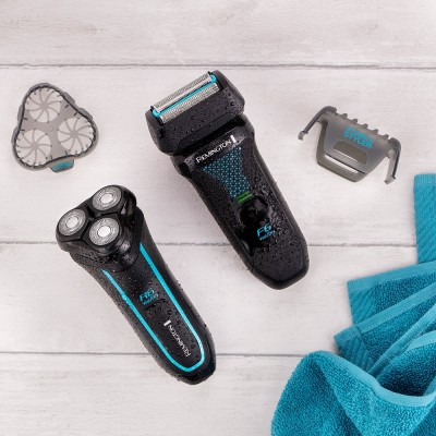 Бритва електр. Remington роторна Style Aqua, бритв.головок-3, Ni-Mh, сух.+волог., водонепрон., дорожн., чохол, чорно-синій (R600