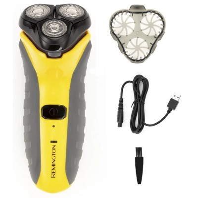 Бритва електр. Remington роторна Virtually Indestructible, 4.8Вт, бритв.головок-3, Ni-Mh, сух., тример, чорно-жовтий (PR1855)