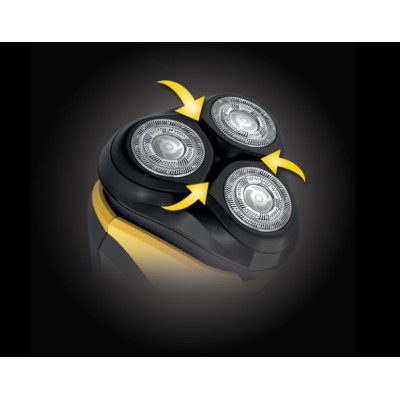 Бритва електр. Remington роторна Virtually Indestructible, 4.8Вт, бритв.головок-3, Ni-Mh, сух., тример, чорно-жовтий (PR1855)