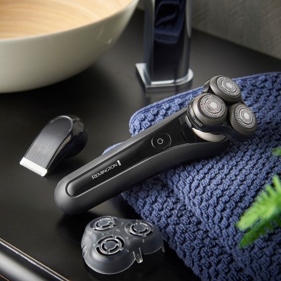 Бритва електр. Remington роторна X5 Limitless X, бритв.головок-3, от сети, сух.+волог., тример, водонепрон., швид. зарядка, чорн