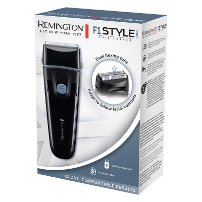 Бритва електр. Remington сіткова F1 Style, бритв.головок-2, Ni-Mh, сух., тример, USB-C, чорно-синій (F1000)