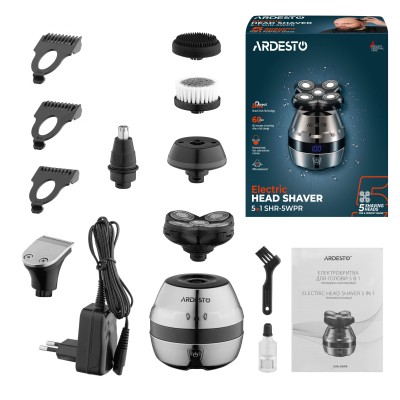 Бритва електр. для голови та тіла Ardesto SHR-5WPR, роторна, бритв.головок-5, Li-Ion, сух.+волог., бронзовий