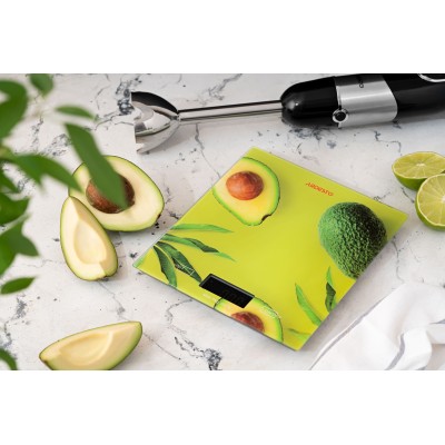 Ваги Ardesto кухонні Avocado, 5кг, AAAx2 в комплекті, скло, багатокольоровий (SCK-893AVOCADO)