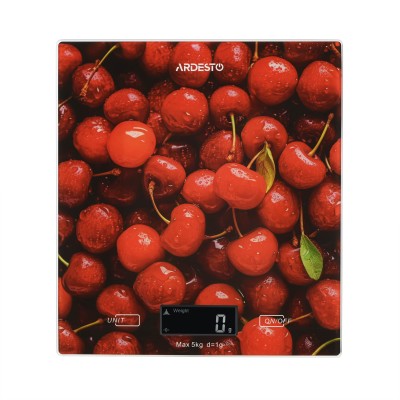 Ваги Ardesto кухонні CHERRY, 5кг, AAAx2 в комплекті, скло, багатокольоровий (SCK-893CHERRY) Ваги Ardesto кухонні CHERRY, 5кг, AAAx2 в комплекті, скло, багатокольоровий (SCK-893CHERRY)