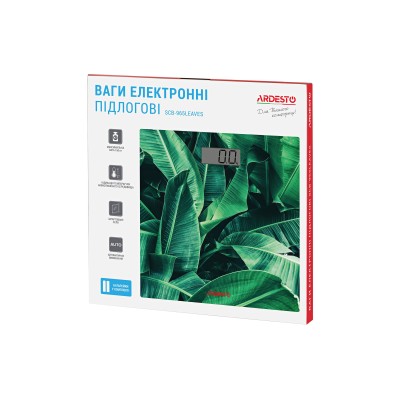 Ваги Ardesto підлогові Leaves.150кг, AAAx2 в комплекті, скло, багатокольорові (SCB-965LEAVES)