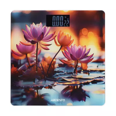 Ваги Ardesto підлогові LOTUS, 150кг, AAAx2 в комплекті, скло, багатокольорові (SCB-965LOTUS)