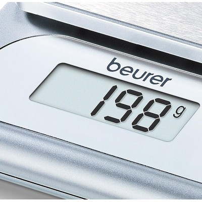 Ваги Beurer кухонні, 3кг, СR2032x1 в комплекті, метал, сірий (KS_22)