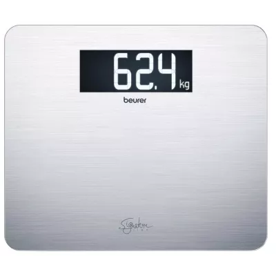 Ваги Beurer підлогові, 200кг, товщина 8мм, аnti-fingerprint, AAAx3 в комплекті, скло/сталь, сірий (GS_405)