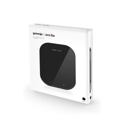 Ваги Gorenje кухонні, 10кг, AAAx3 в комплекті, скло, чорний (KT10ORAB)