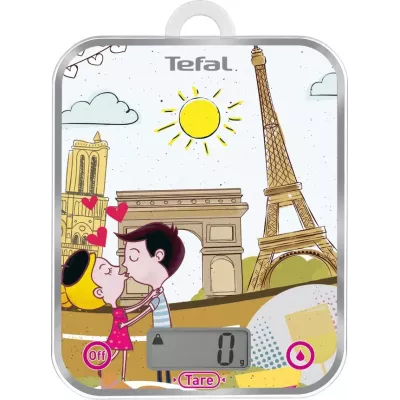 Ваги Tefal кухонні Optiss Decor, 5кг, AAAx2 в комплекті, скло, різнокольоровий (BC5125V1)