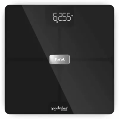 Ваги Tefal підлогові Body Fat Goodvibes Health, 180кг, 1 х Li-ion, кабель USB в комплекті, скло, чорний (BM9670S1)