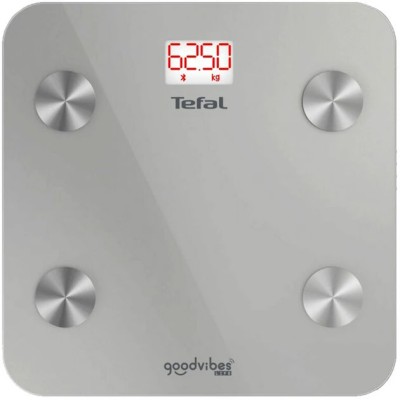 Ваги Tefal підлогові Goodvibes Life, 160кг, Bluetooth, AAAx3 в комплекті, скло, сірий (BM9600S1)