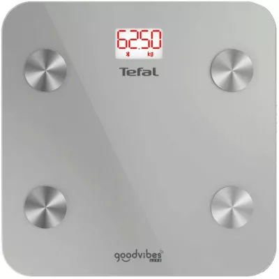 Ваги Tefal підлогові Goodvibes Life, 160кг, Bluetooth, AAAx3 в комплекті, скло, сірий (BM9600S1)