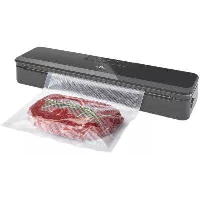 Вакууматор AEG для рулонів, пакетів і контейнерів, 80Вт, 30см, електронне керування, +10 пакетів, пластик, чорний (VS4-1-4AG)