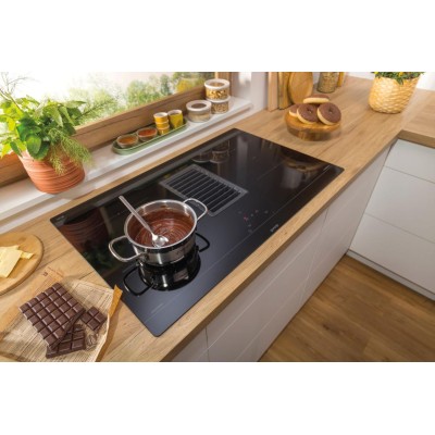 Варильна повверхня Gorenje індукційна, 83см, розширена зона, вбудована витяжка, 620м.куб/год, чорний (HET949BSC)
