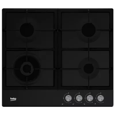 Варильна поверхня Beko газова, 60см, чавун, чорний (HIAW64225SB)
