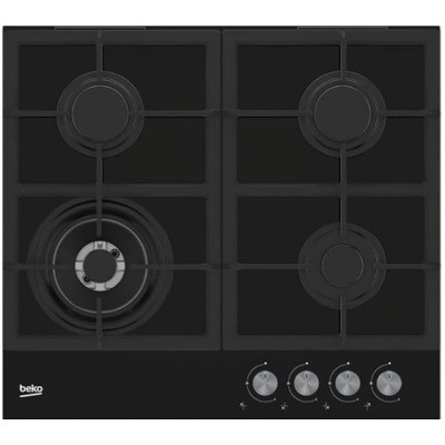 Варильна поверхня Beko газова, 60см, чавун, чорний (HILW64225S) Варильна поверхня Beko газова, 60см, чавун, чорний (HILW64225S)