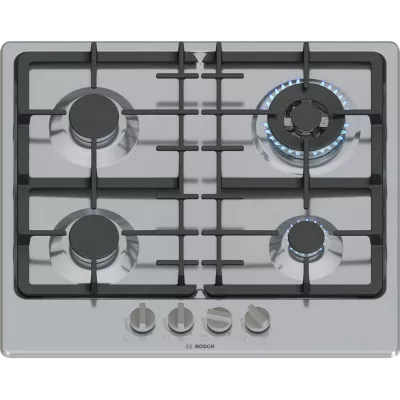 Варильна поверхня Bosch газова, 60см, чавун, WOK, нерж (PGH6B5K90R)