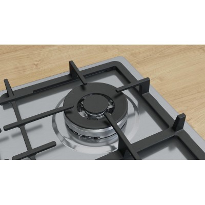 Варильна поверхня Bosch газова, 60см, чавун, WOK, нерж (PGH6B5K90R)