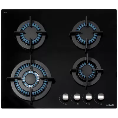 Варильна поверхня Cata газова на склі, 60см, чавун, CCI 6031 BK, чорний (08041501)
