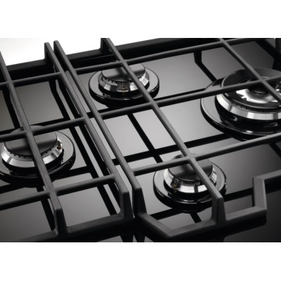 Варильна поверхня Electrolux газова на склі, 60см, чавун, чорний (KGG6456K)
