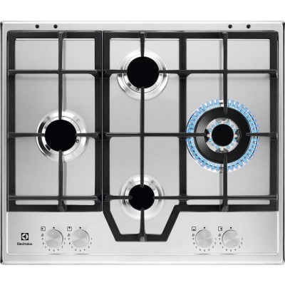 Варильна поверхня Electrolux газова, 60см, чавун, нерж (KGS64562SX)